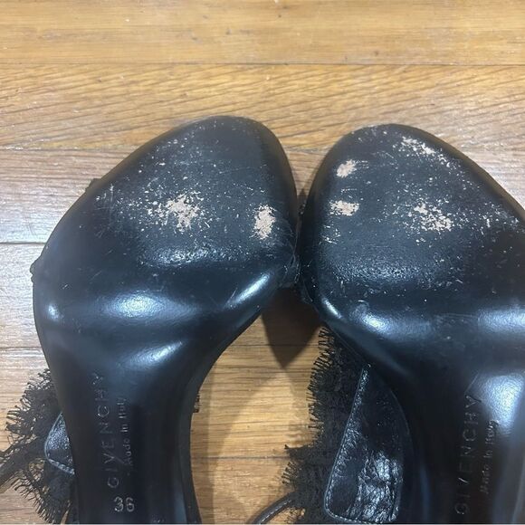 Givenchy Suede Leather Lace Stiletto Sandals Pump with Rhinestones - Picture 9 of 10